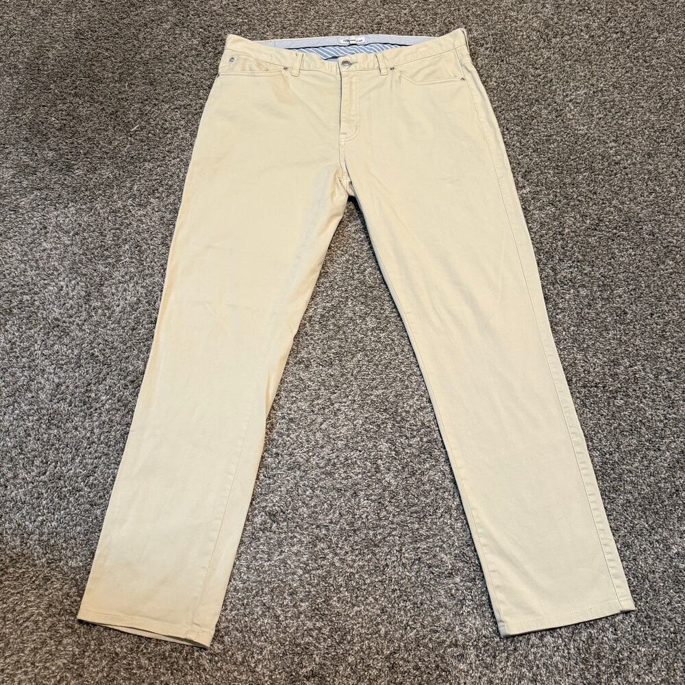 Peter Millar Ultimate Sateen 5 Pocket Pants Mens 36x30 Khaki Stretch ME0B39